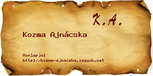 Kozma Ajnácska névjegykártya