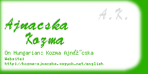 ajnacska kozma business card